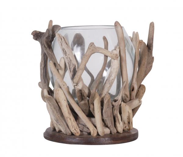 Windlicht bauchig mit Glas